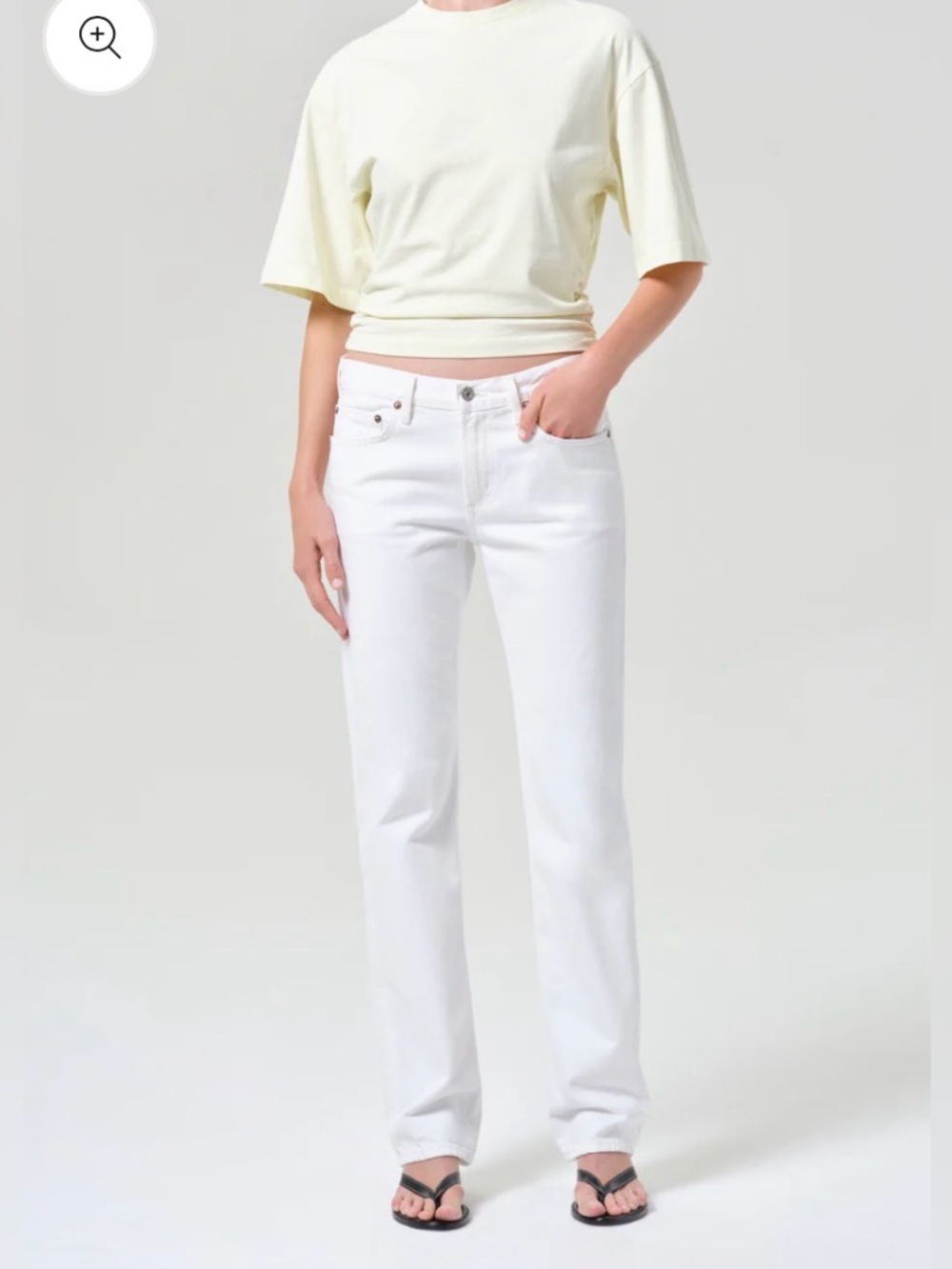 AGOLDE Willow Mid Rise Slim Crop Jeans White Size 28 Stretch Denim